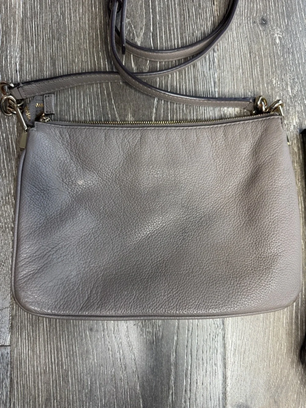 kate spade Pebbled Leather Crossbody - Taupe Gray